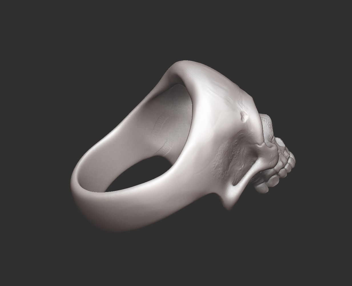 Skull Silver Ring Free 3D print model_2