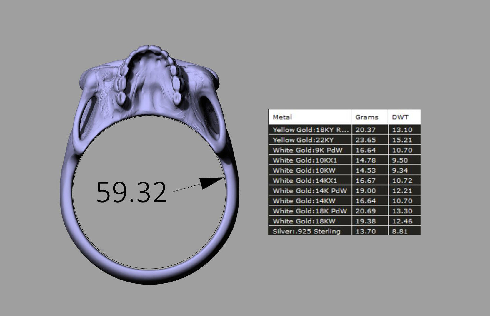 Skull Silver Ring Free 3D print model_8