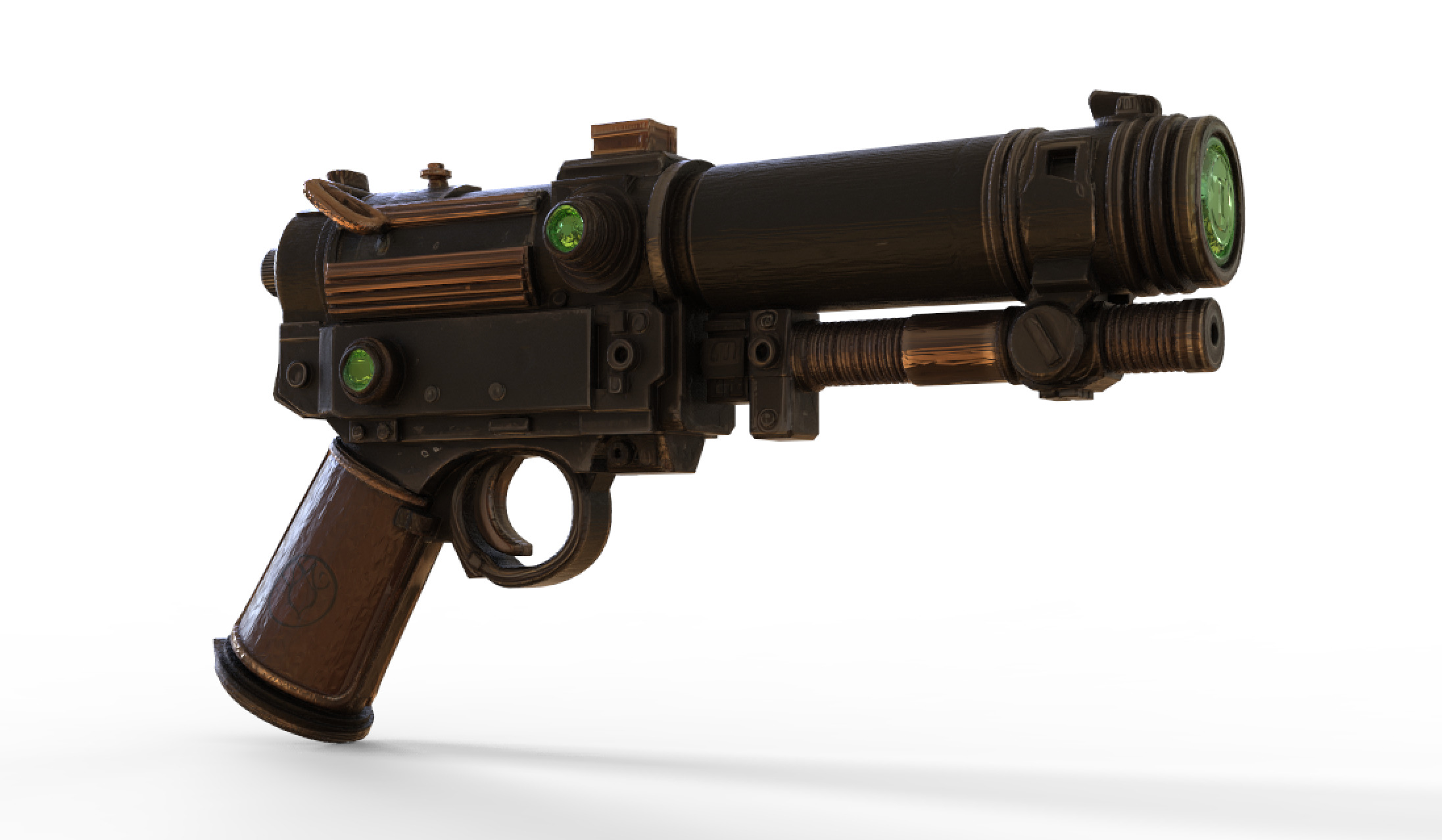 Steampunk Energy Pistol 3D model_4