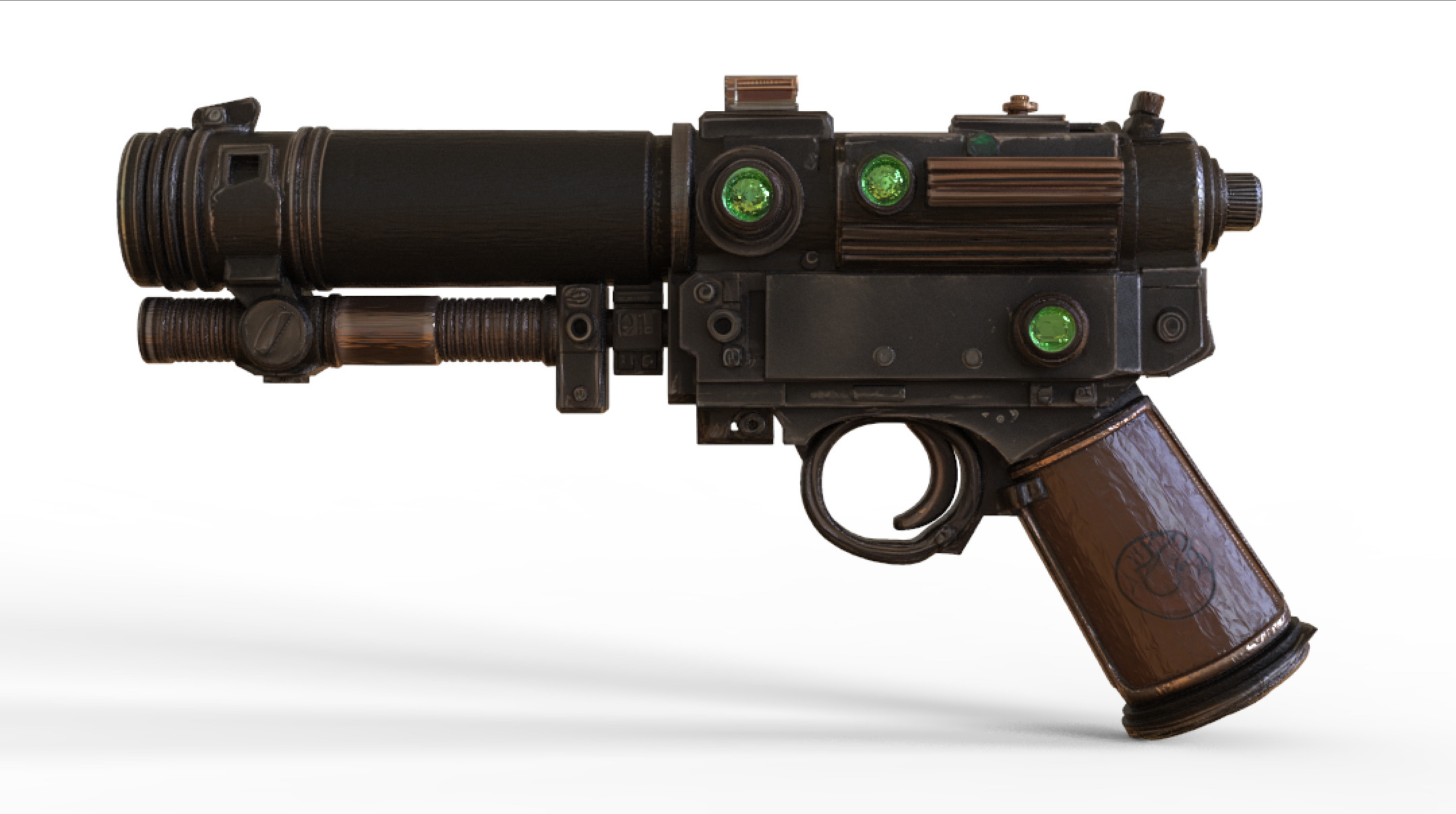 Steampunk Energy Pistol 3D model_1