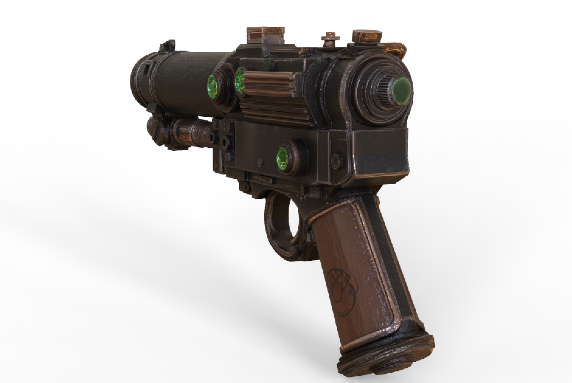Steampunk Energy Pistol 3D model_2