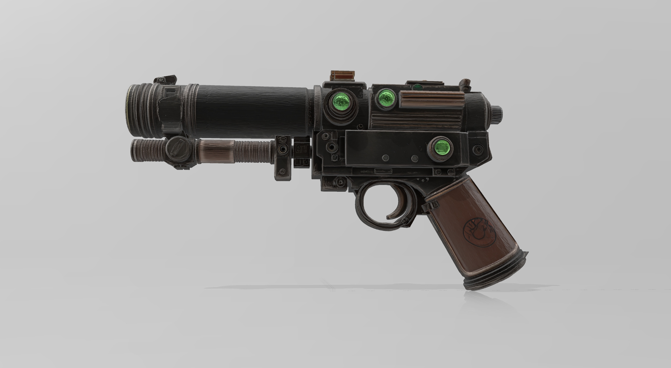 Steampunk Energy Pistol 3D model_9