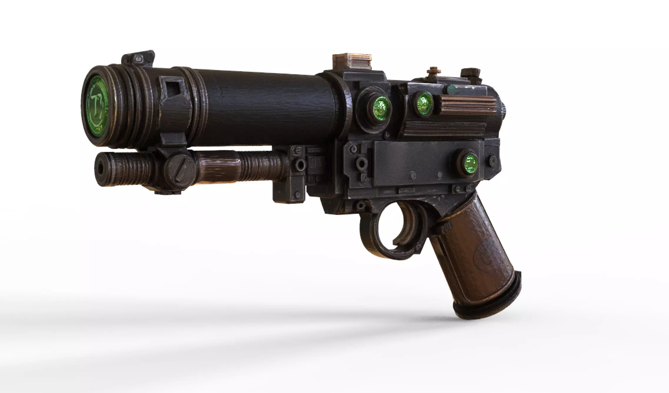 Steampunk Energy Pistol 3D model_0