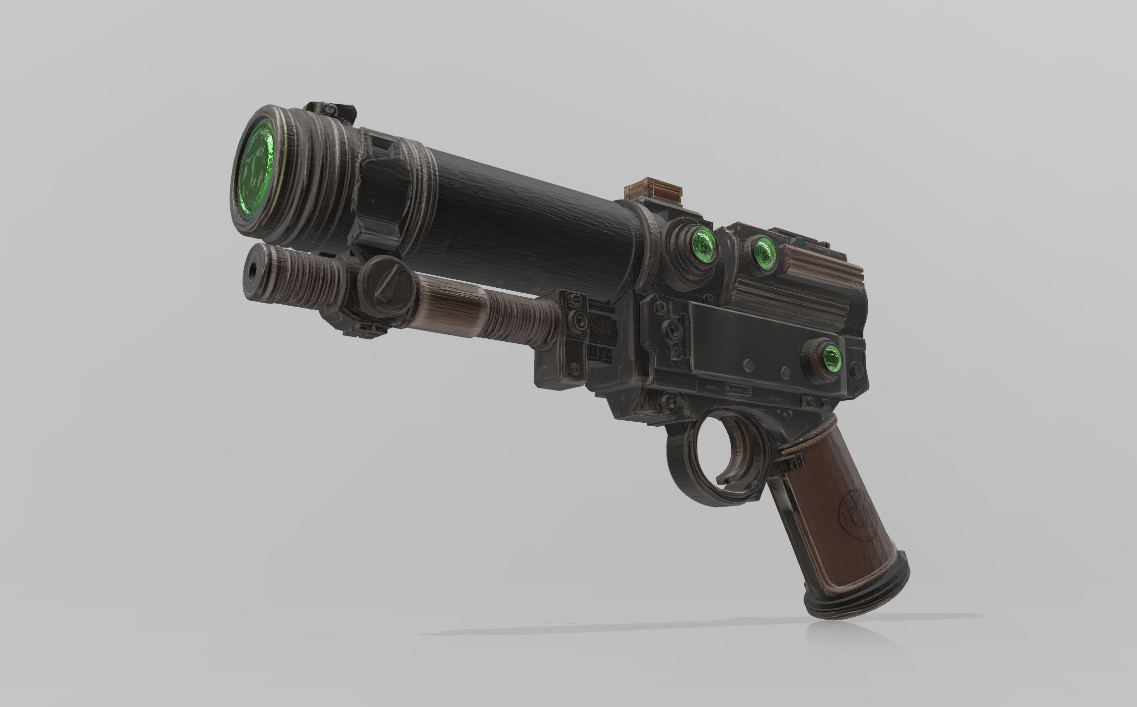 Steampunk Energy Pistol 3D model_10