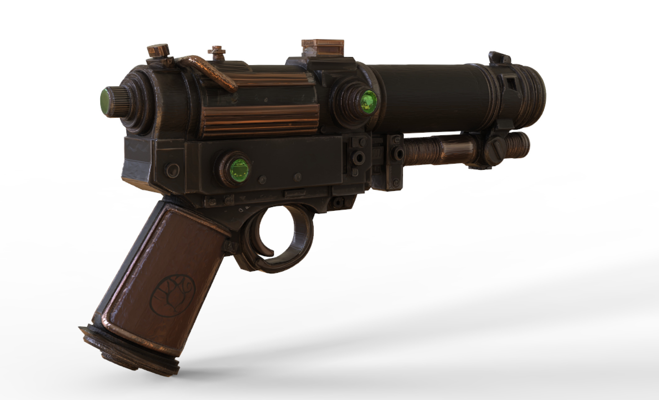 Steampunk Energy Pistol 3D model_3