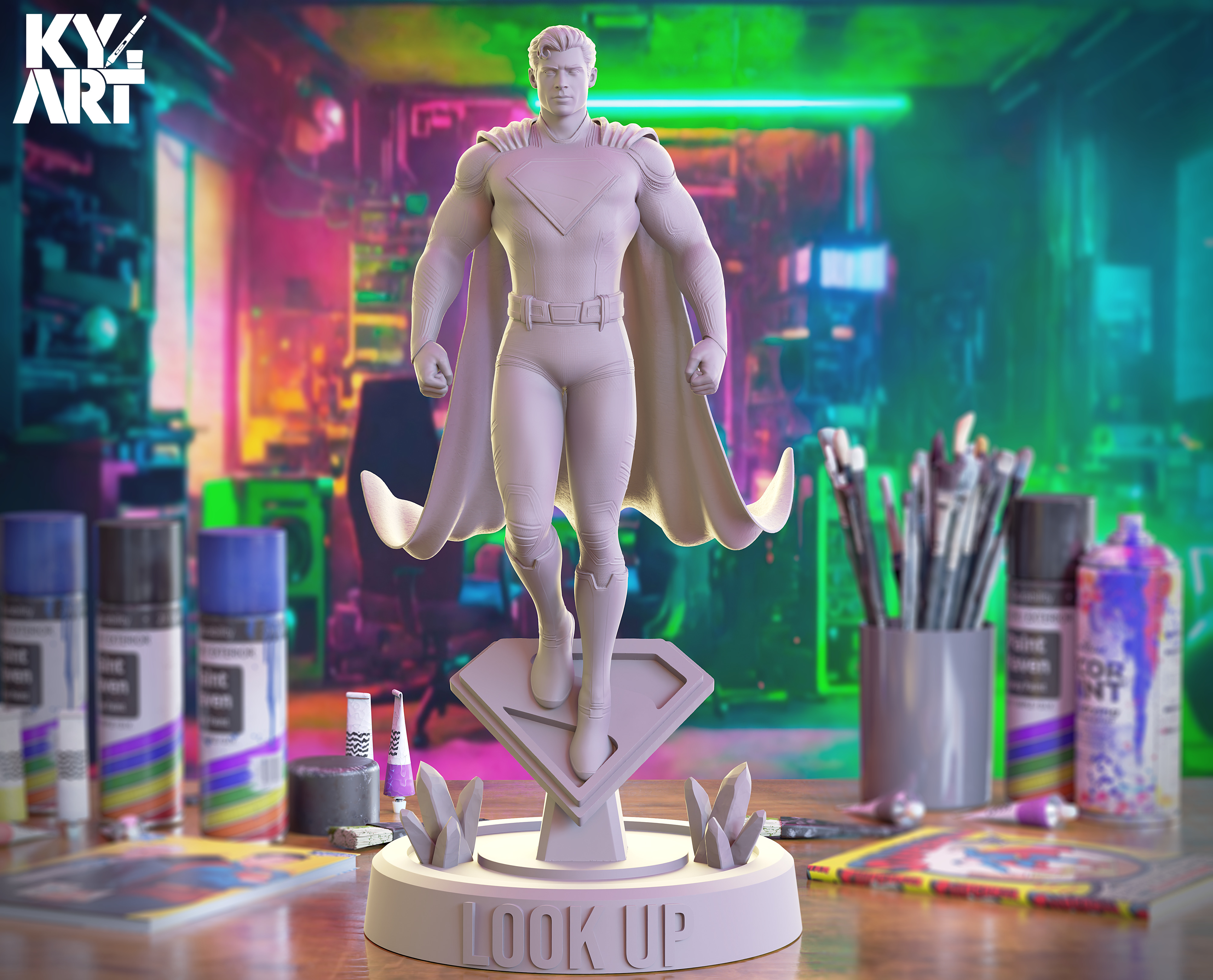 Superman 2025 3D Printable Fan Art Statue   Look Up 3D print model_5