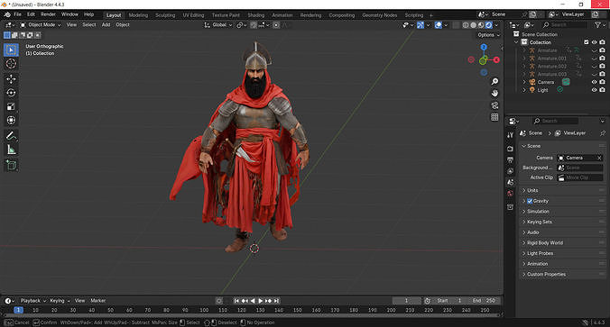 Desert Arab Warrior 3D Model   Rigged  Game Ready  3D model