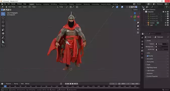 Desert Arab Warrior 3D Model   Rigged  Game Ready  3D model