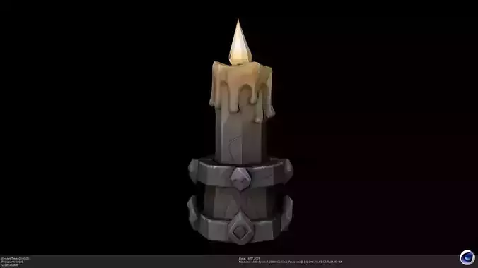 Stylized Fantasy Candle Prop 3D Model - AI