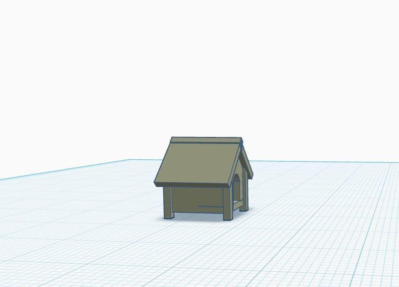 Dog house h0 scale 1-87 3D print model_1