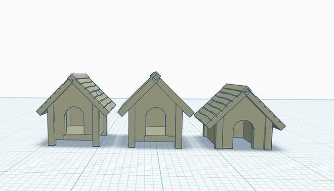 3 Dog house h0 scale 1-87 3D print model