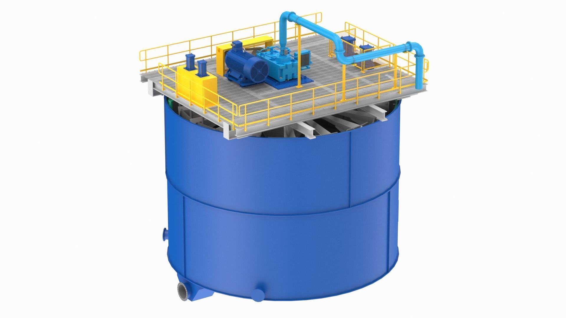 Flotation Cell Low-poly 3D model_2