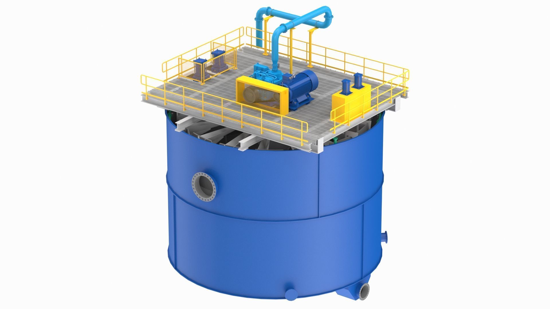 Flotation Cell Low-poly 3D model_9