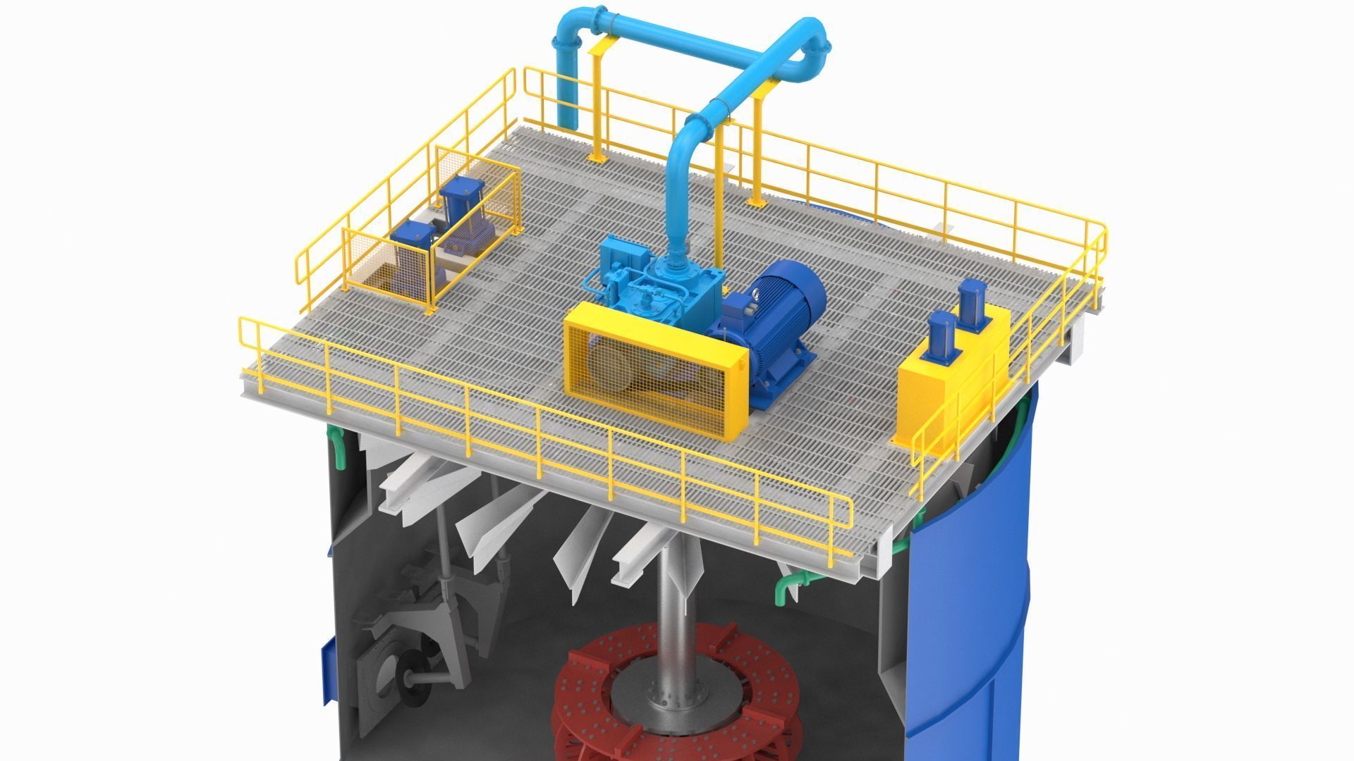 Flotation Cell Low-poly 3D model_15