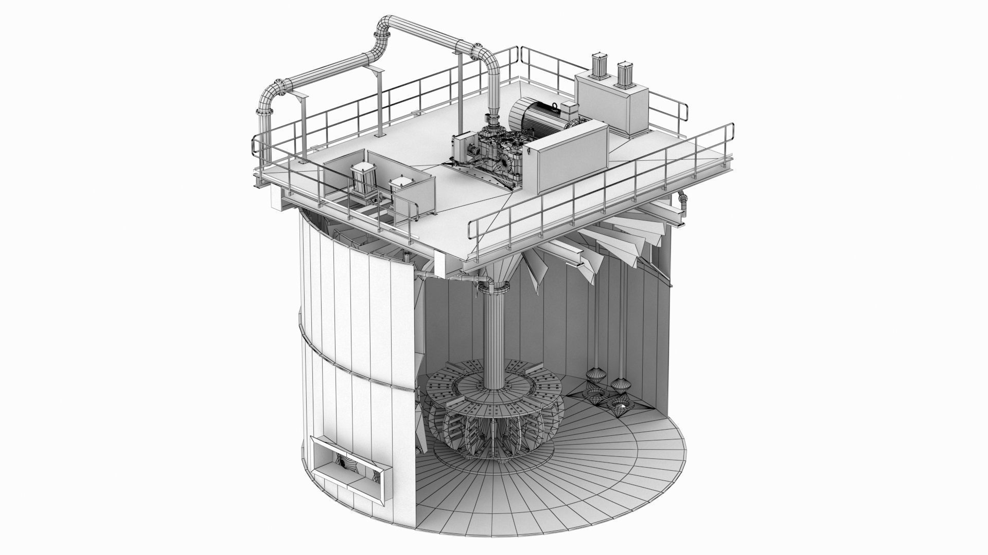 Flotation Cell Low-poly 3D model_13