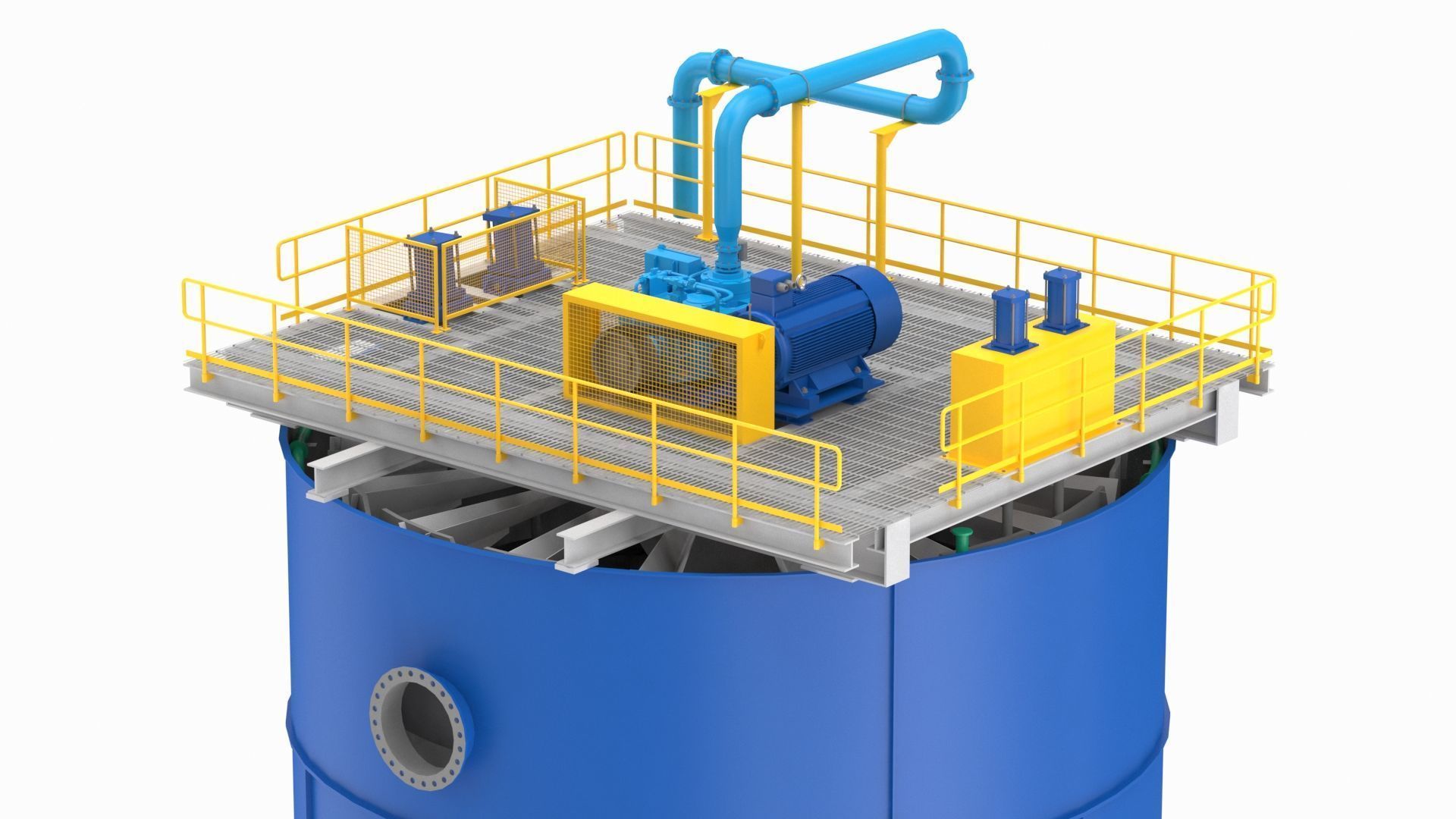 Flotation Cell Low-poly 3D model_7