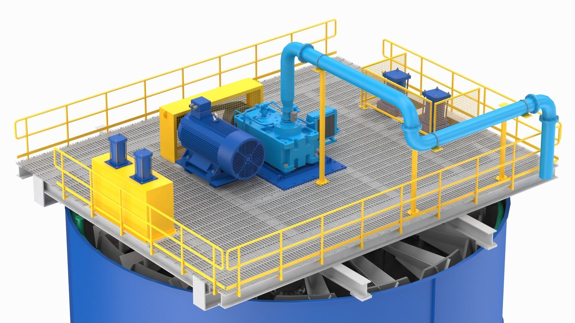 Flotation Cell Low-poly 3D model_6