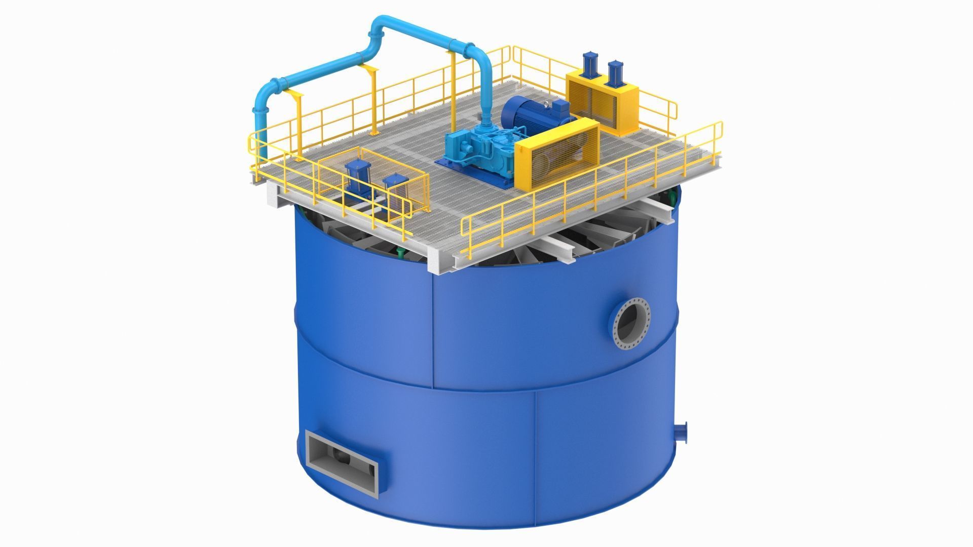 Flotation Cell Low-poly 3D model_1