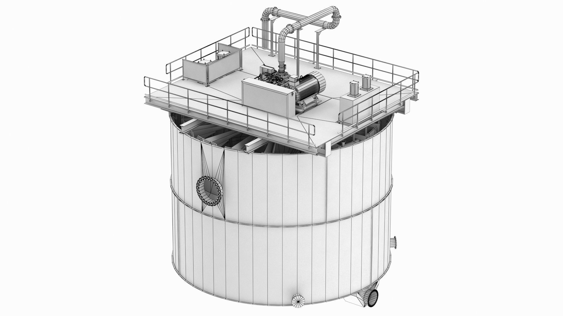 Flotation Cell Low-poly 3D model_10