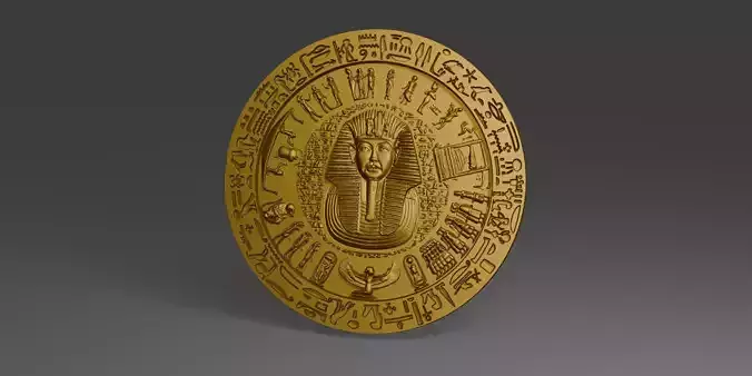 The Tutankhamuns coin 3D print model