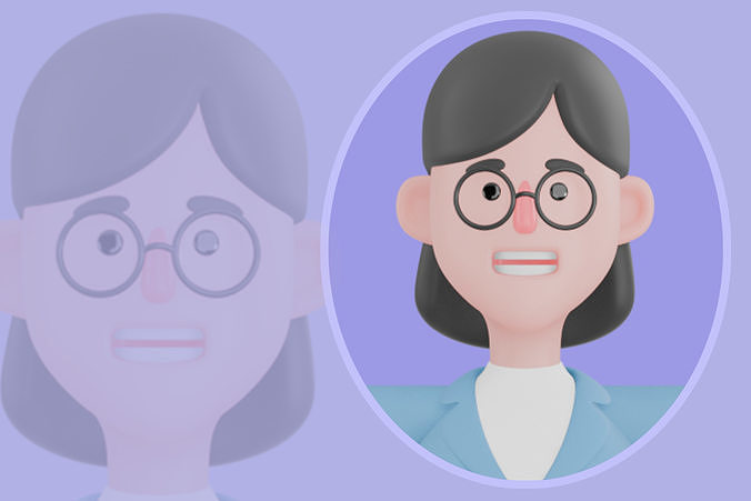 Stylized 3D Female Vet Nurse Character - Cartoon 3D Model 3D model