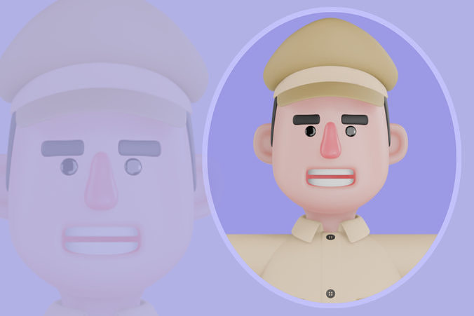 Stylized 3D Male Zoo Keeper Character - Cartoon 3D Model 3D model