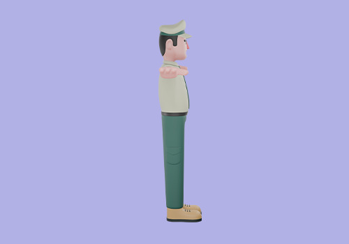 Stylized 3D Male Park Ranger Character Model 3D model_5