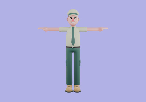 Stylized 3D Male Park Ranger Character Model 3D model_2