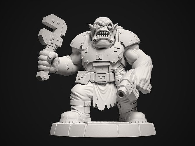 Miniature of Ork Engineer - 3d print model 3D print model