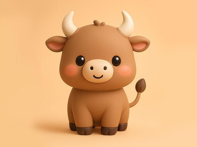 Cute Bull 3D print model