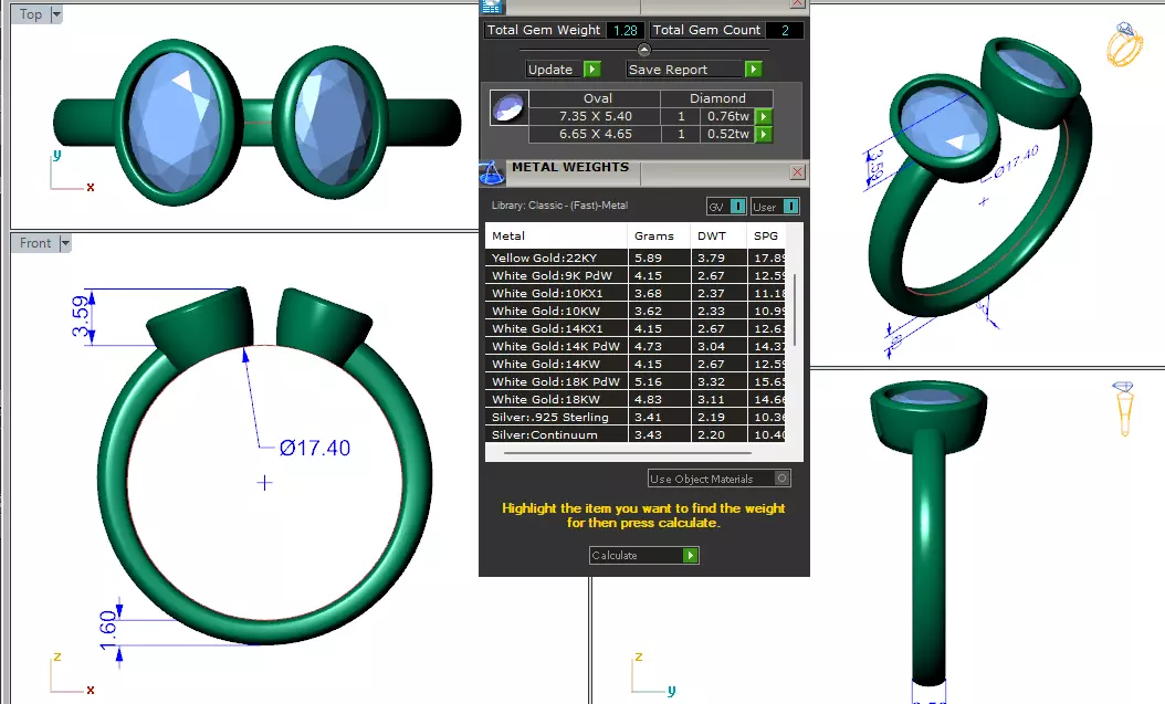 3DM custom two stone promise ring for her 3D print model