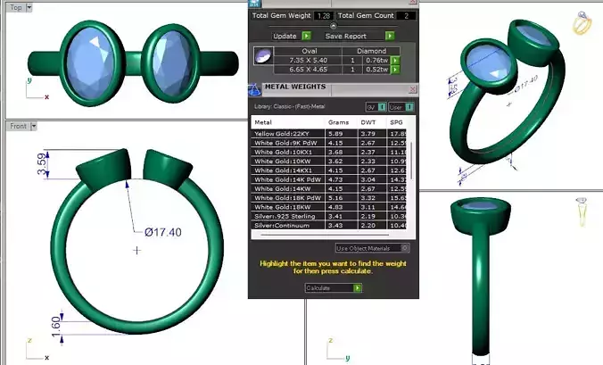 3DM custom two stone promise ring for her