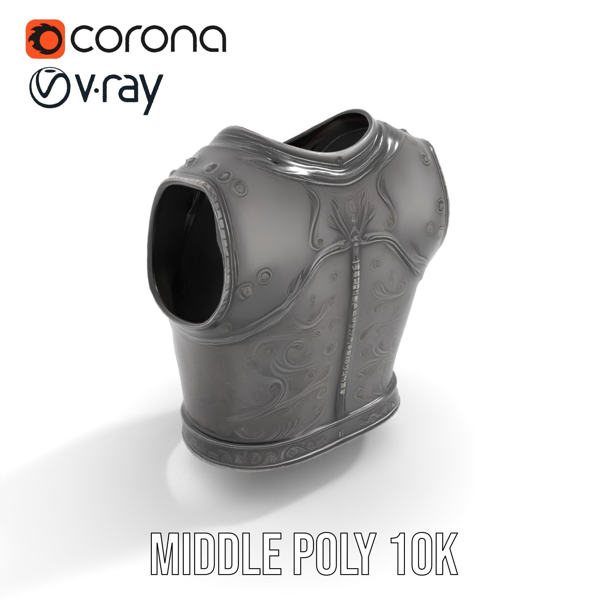 Intricately Engraved Black Armor model pack Low-poly 3D model_18