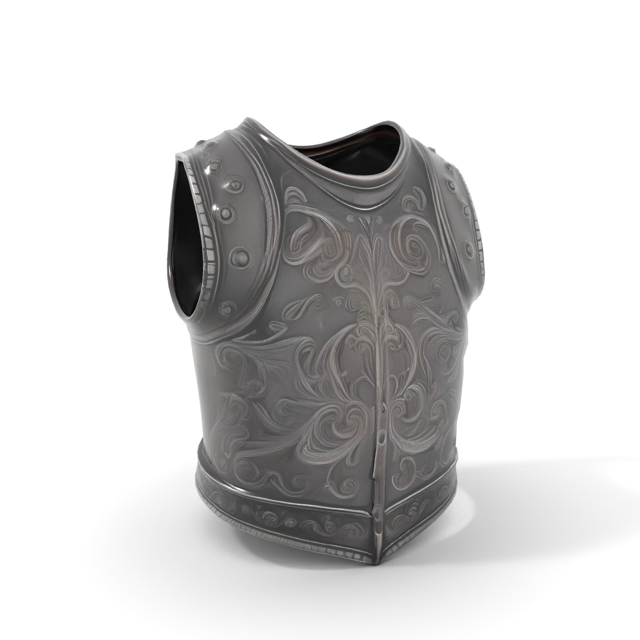 Intricately Engraved Black Armor model pack Low-poly 3D model_5