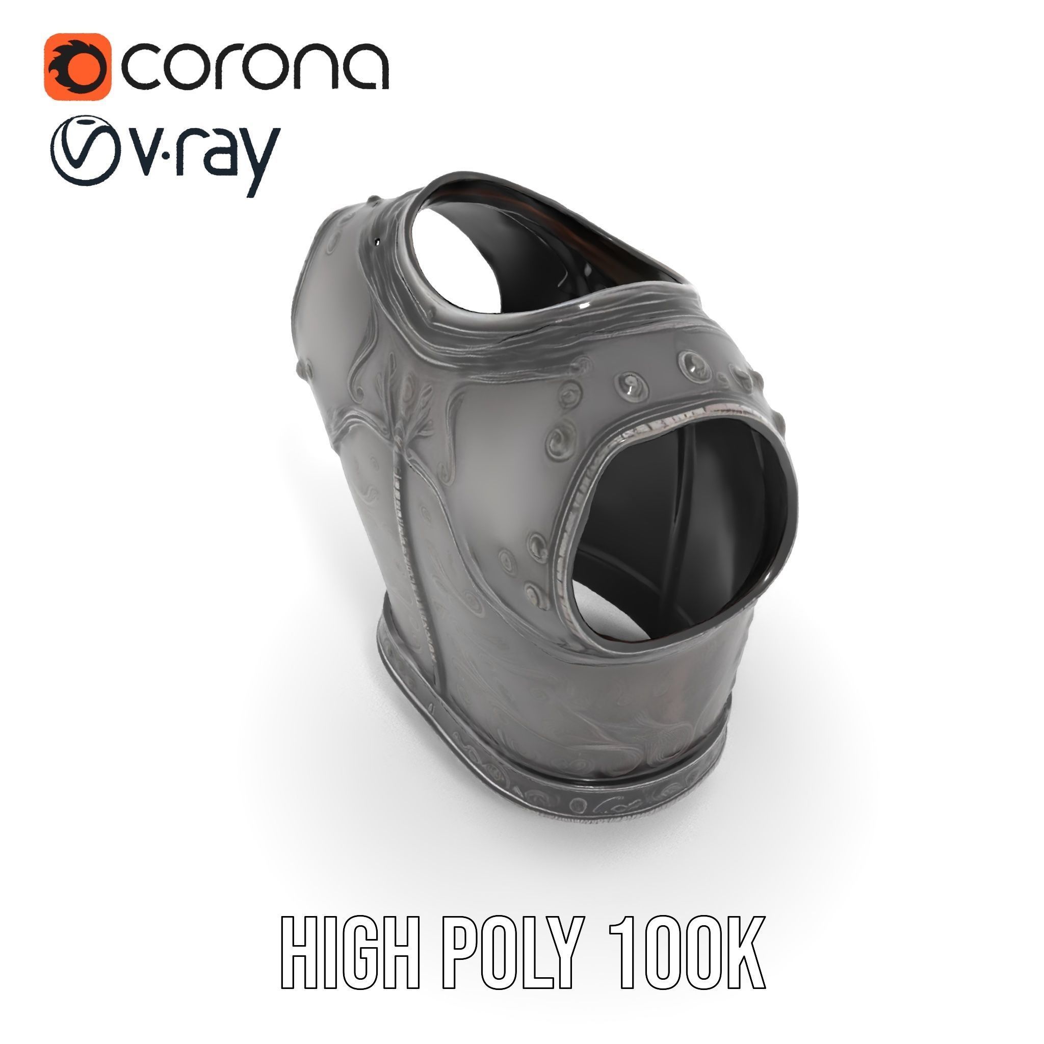 Intricately Engraved Black Armor model pack Low-poly 3D model_20