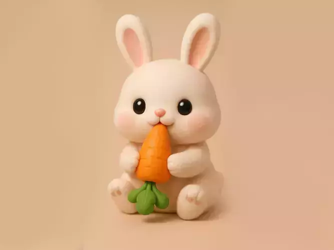 Bunny and Carrot 3D print model