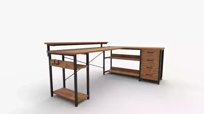AODK L Shaped Desk with Drawer Computer Desk  