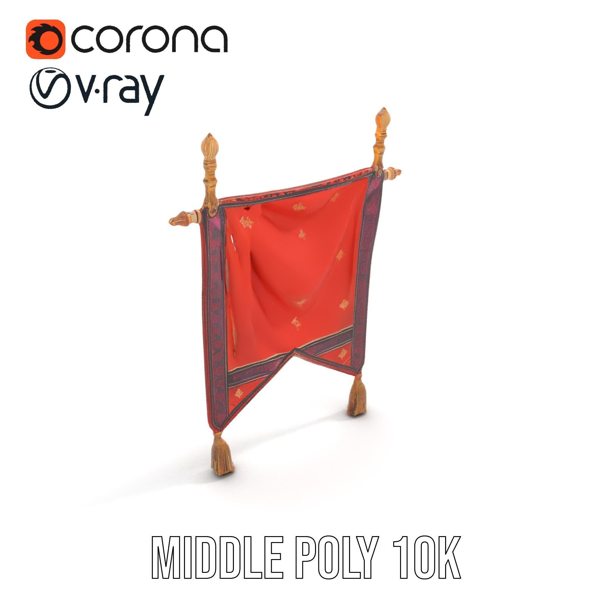 Decorative Hanging Banner with Tassels Model Pack Low-poly 3D model_15