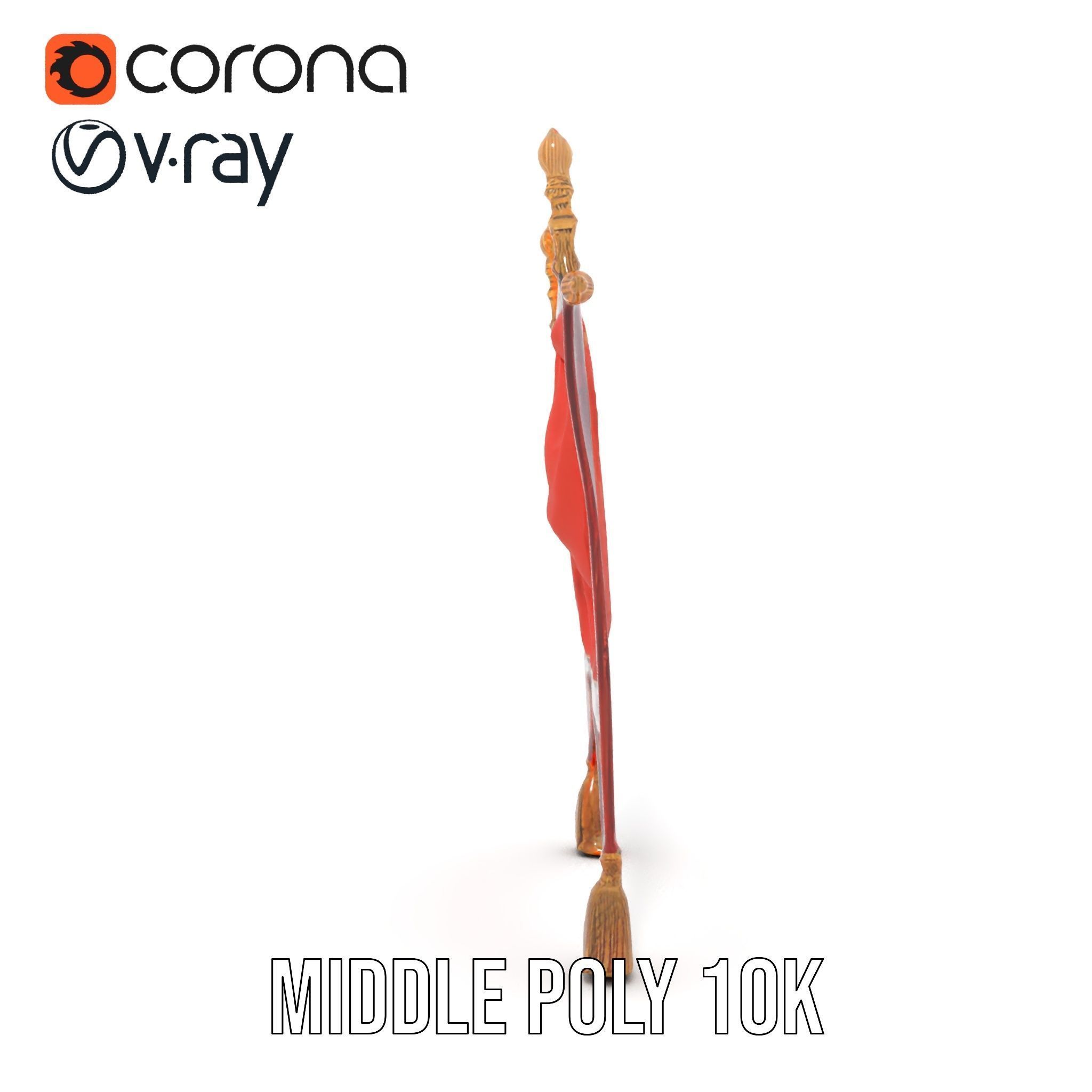 Decorative Hanging Banner with Tassels Model Pack Low-poly 3D model_9