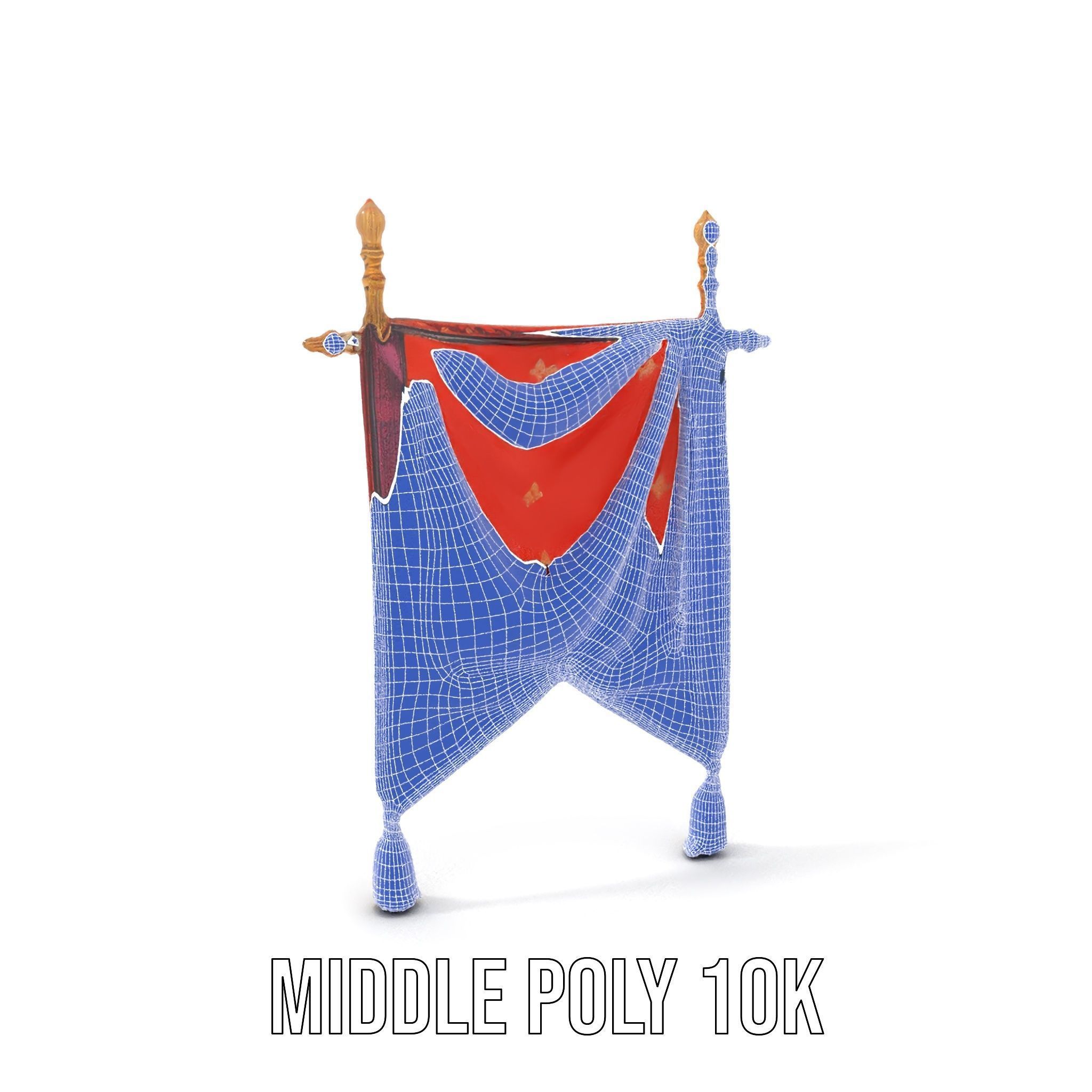 Decorative Hanging Banner with Tassels Model Pack Low-poly 3D model_12