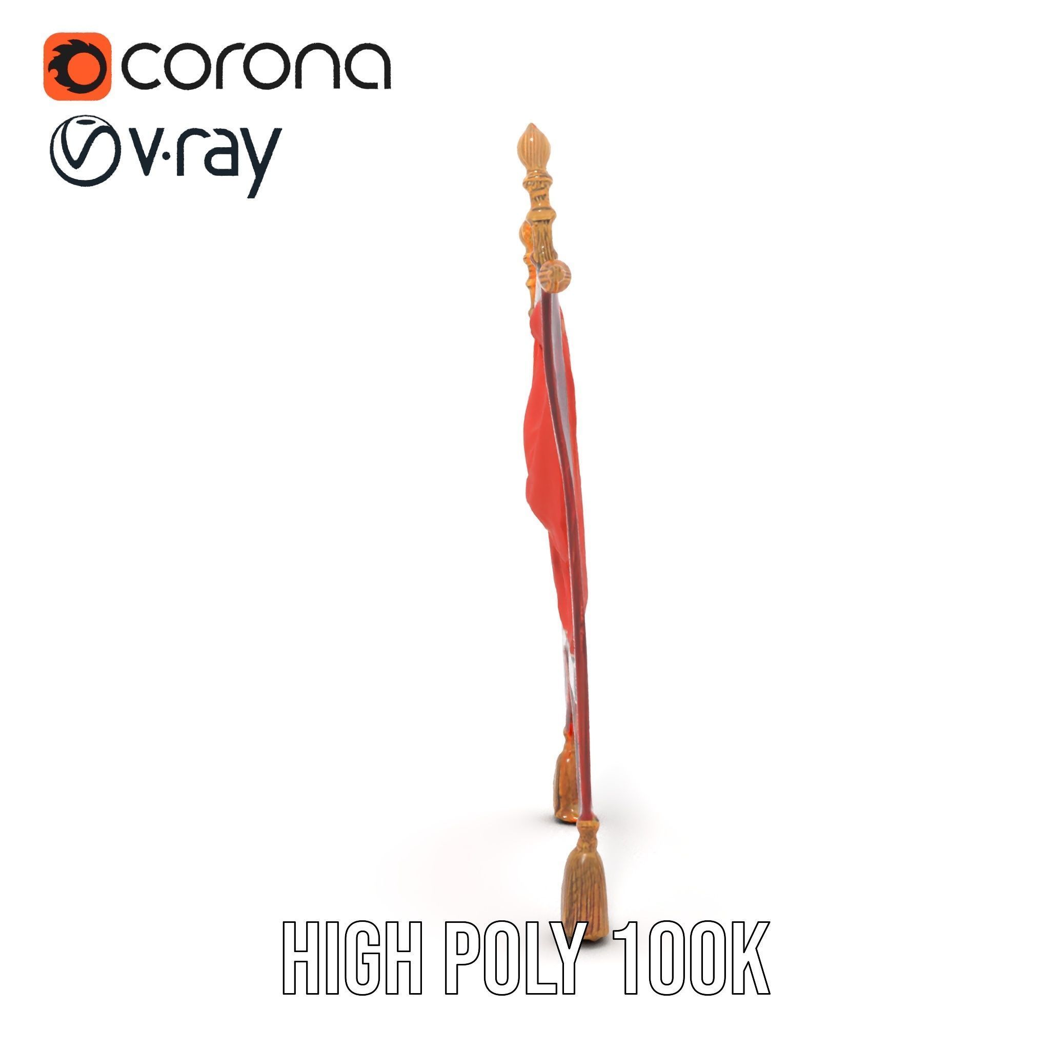 Decorative Hanging Banner with Tassels Model Pack Low-poly 3D model_11