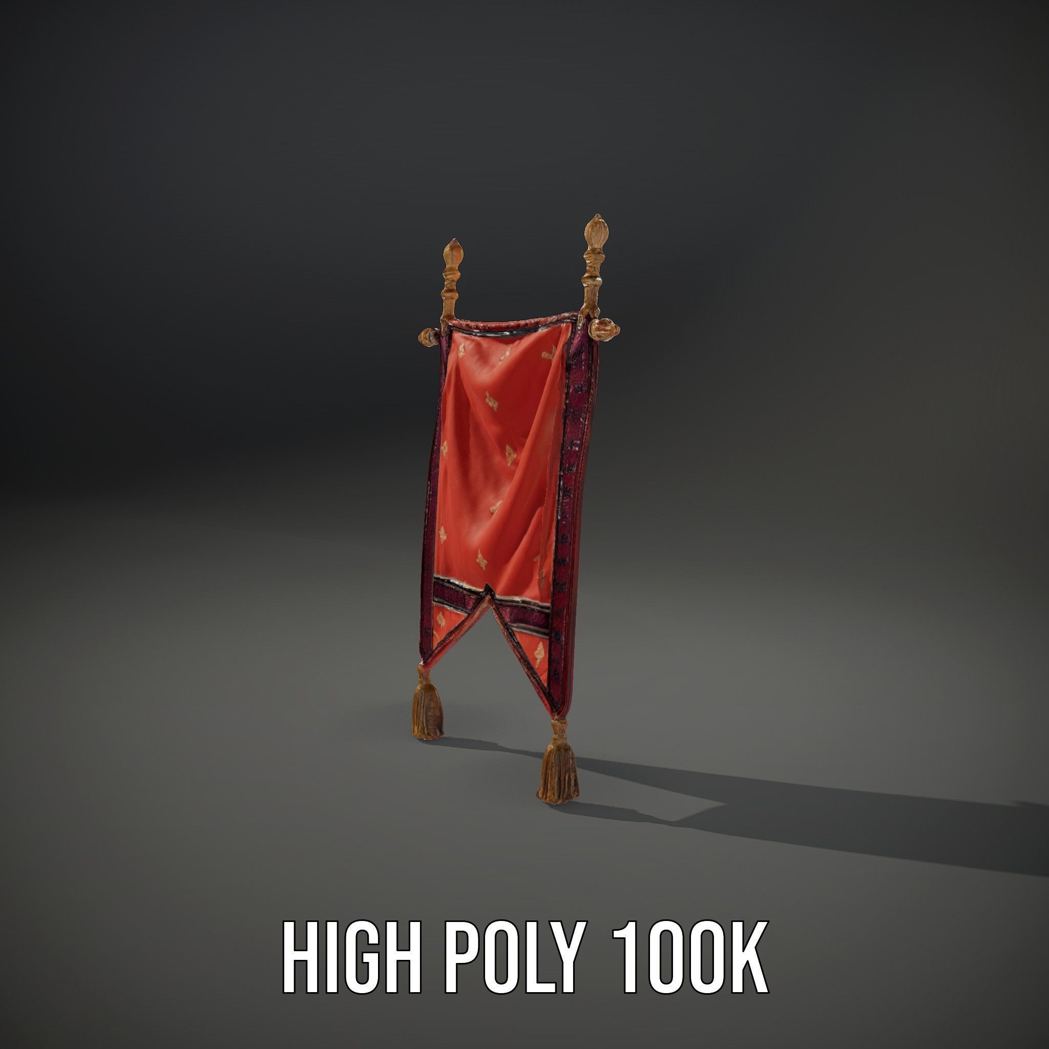 Decorative Hanging Banner with Tassels Model Pack Low-poly 3D model_29