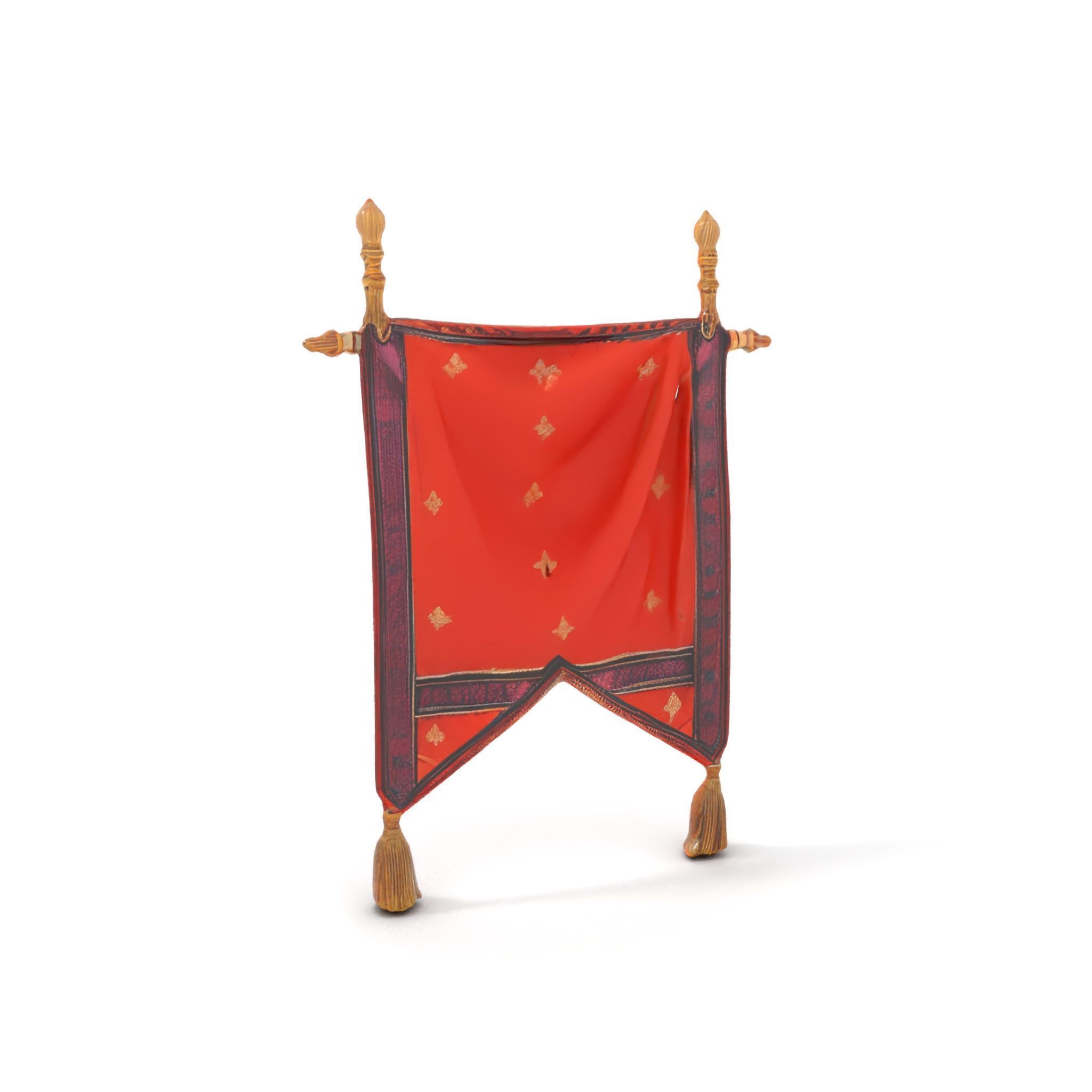 Decorative Hanging Banner with Tassels Model Pack Low-poly 3D model_6