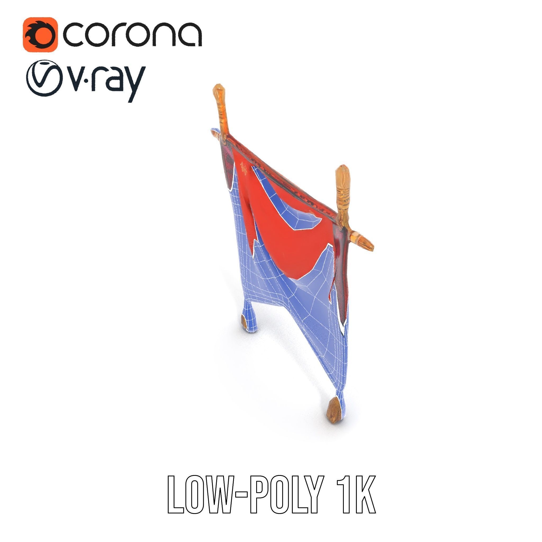 Decorative Hanging Banner with Tassels Model Pack Low-poly 3D model_28