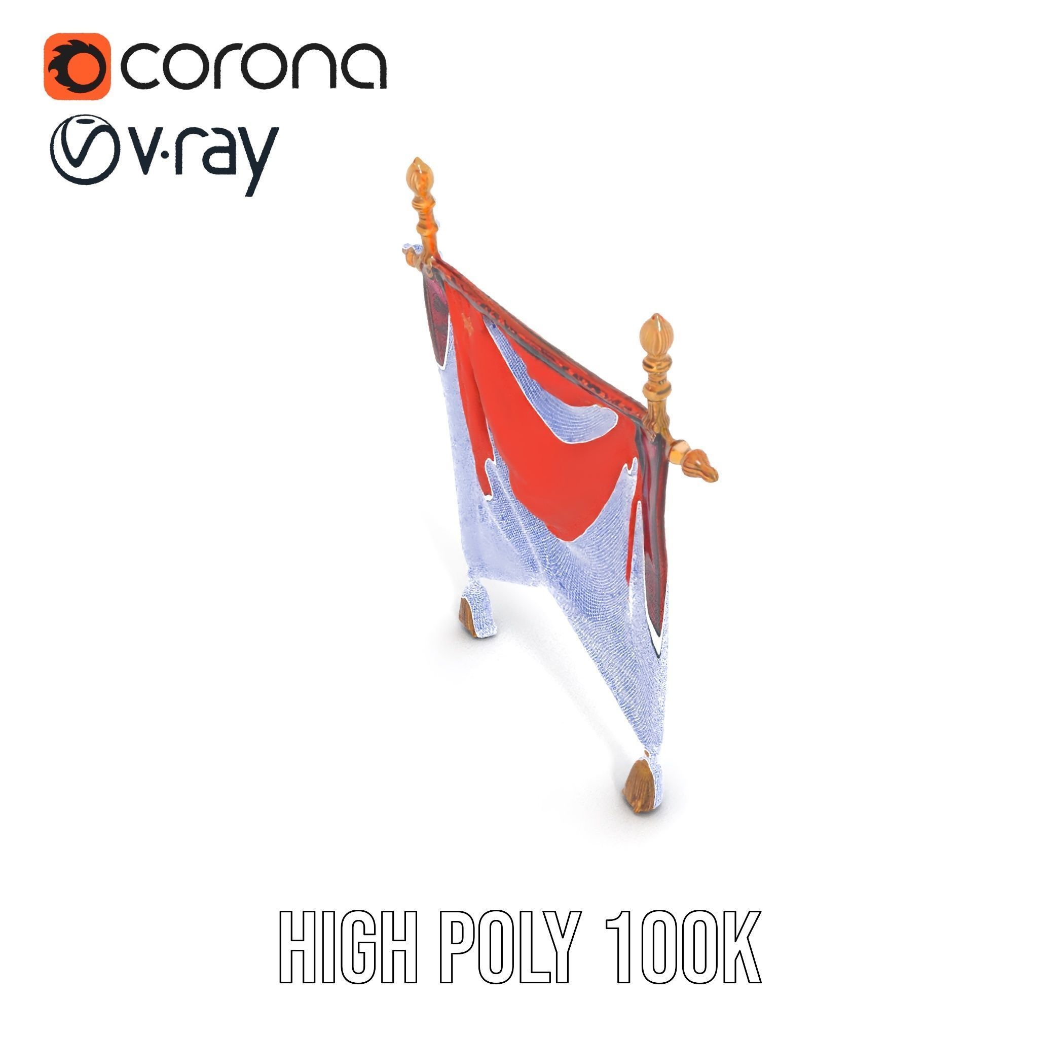 Decorative Hanging Banner with Tassels Model Pack Low-poly 3D model_34