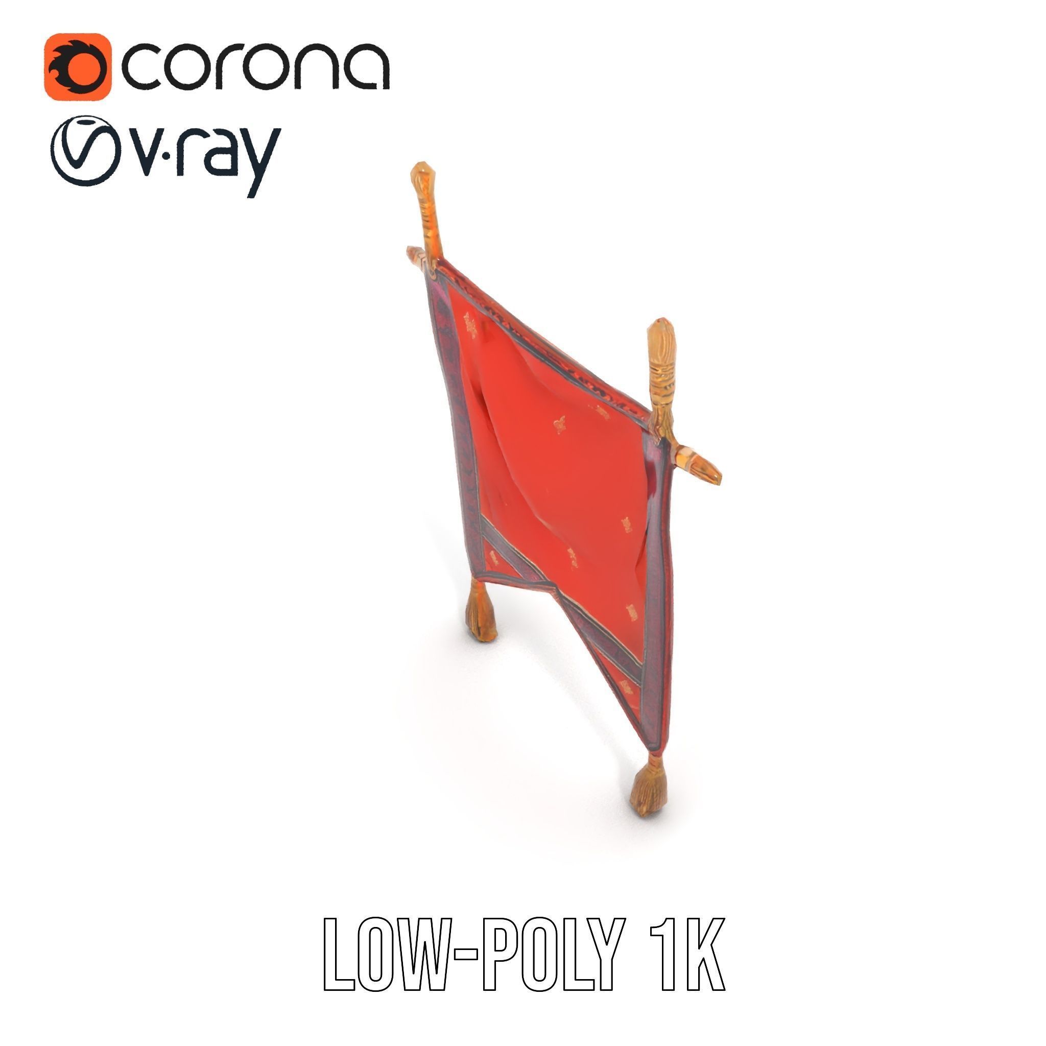 Decorative Hanging Banner with Tassels Model Pack Low-poly 3D model_13