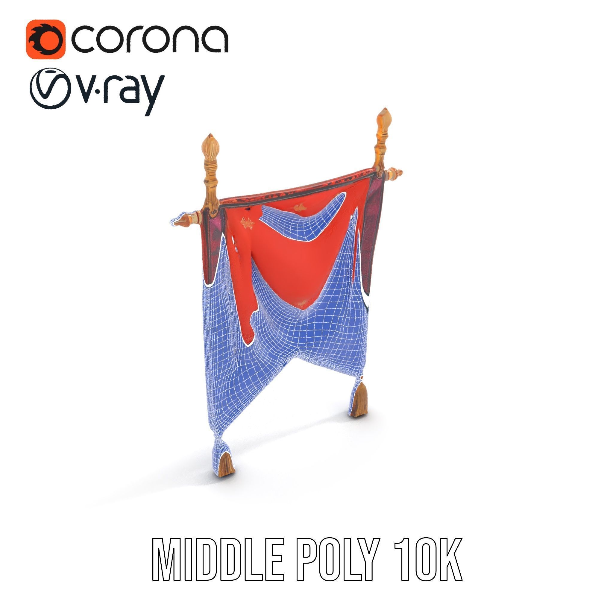 Decorative Hanging Banner with Tassels Model Pack Low-poly 3D model_21