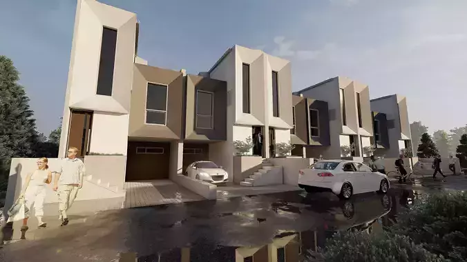 Modern House Design 5 5x17m 2 Floors Sketchup only