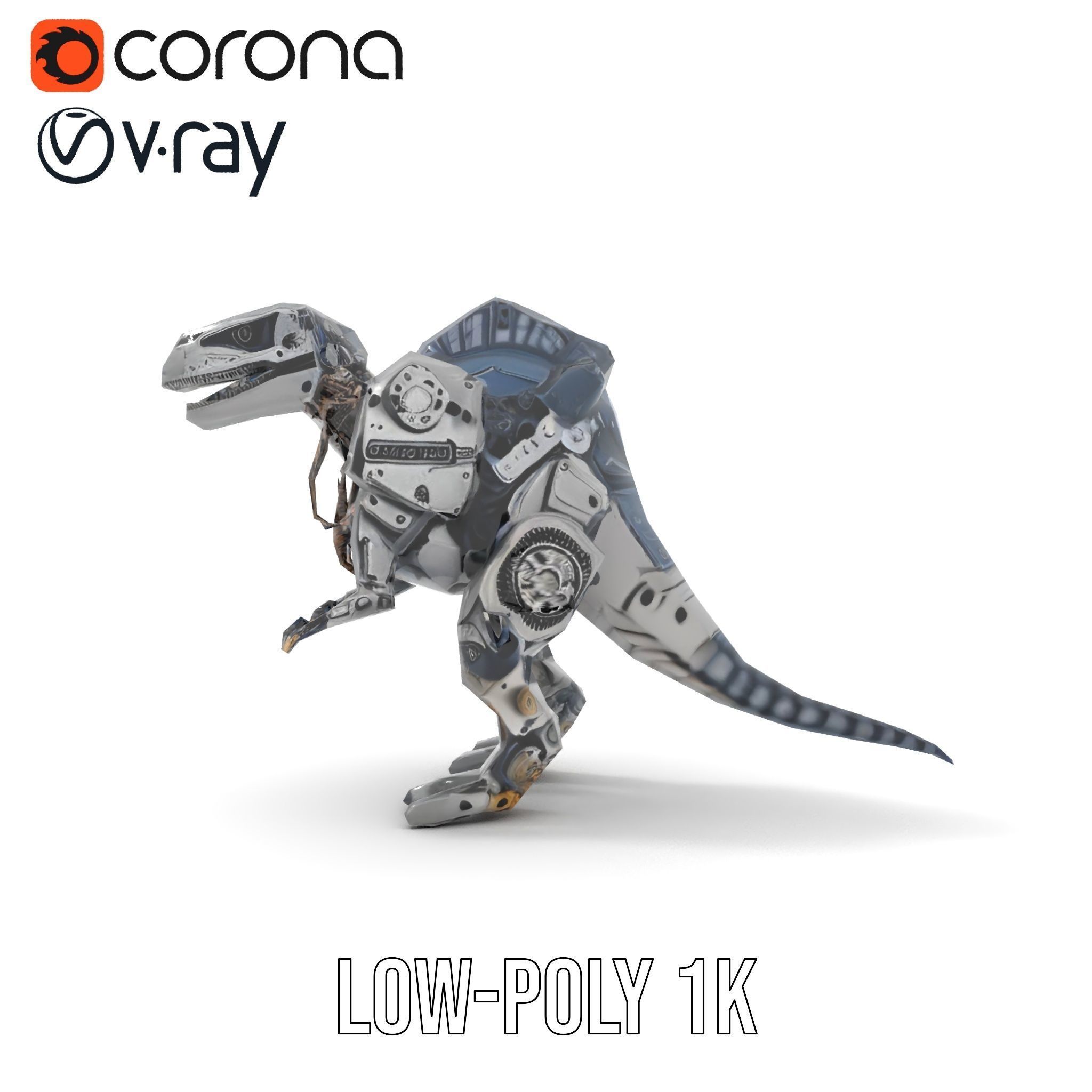 Mechanical Dinosaur Model Pack Low-poly 3D model_21