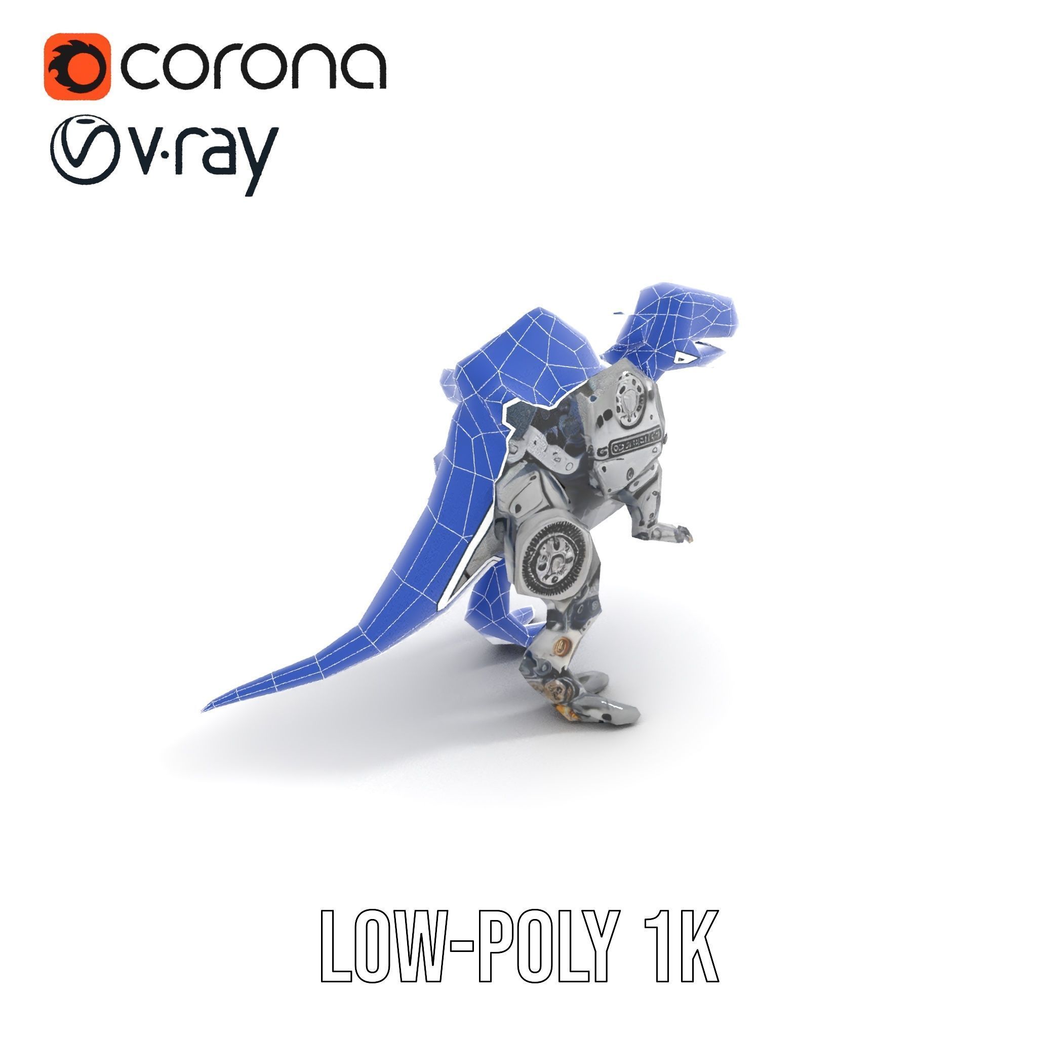 Mechanical Dinosaur Model Pack Low-poly 3D model_19